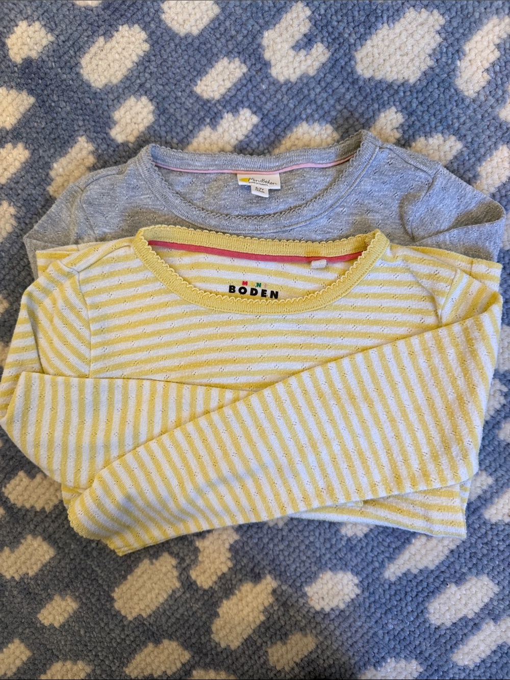 Mini Boden Long Sleeves Pointelle T-Shirts